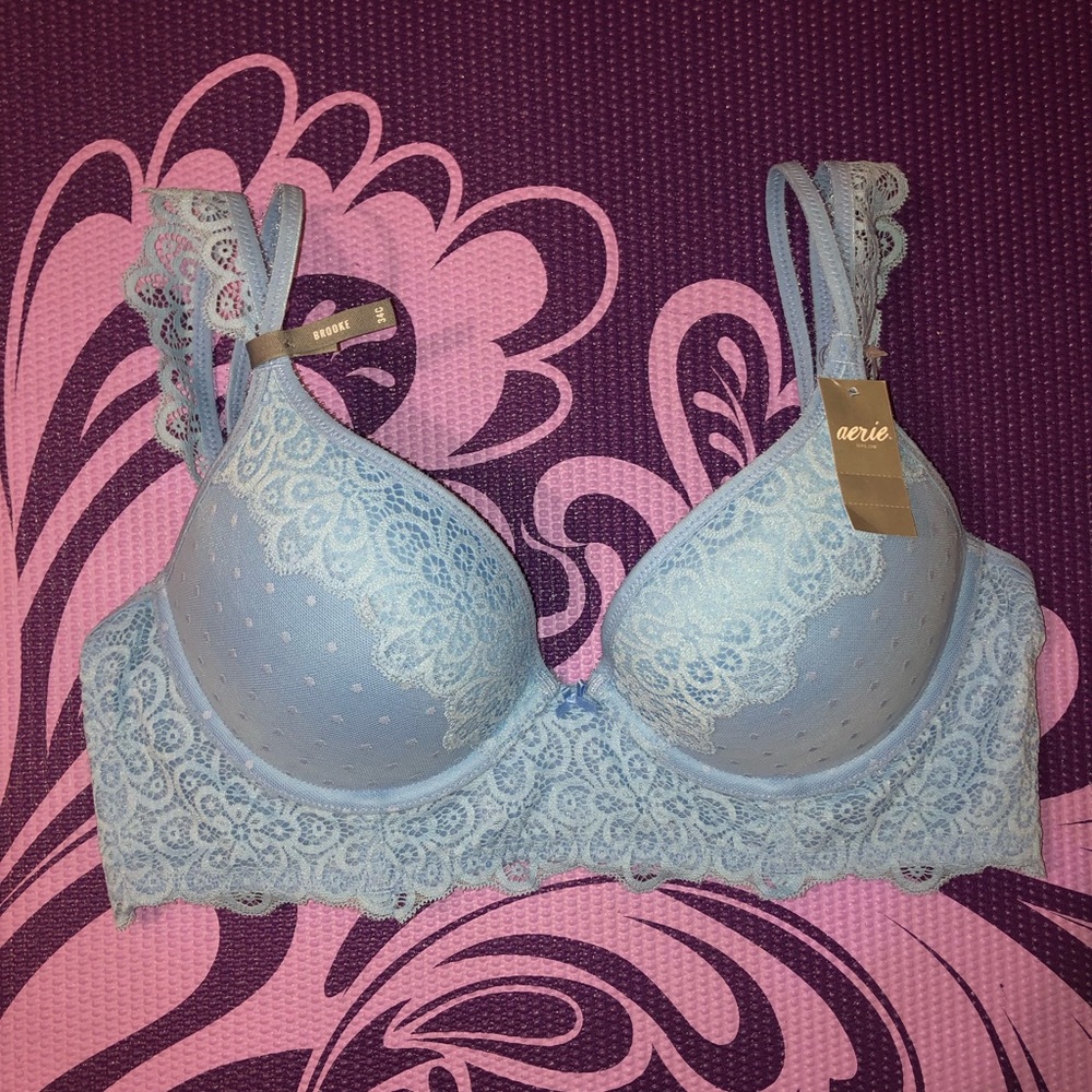 Aerie 34C Brooke Push-Up Bra with Lace NWT